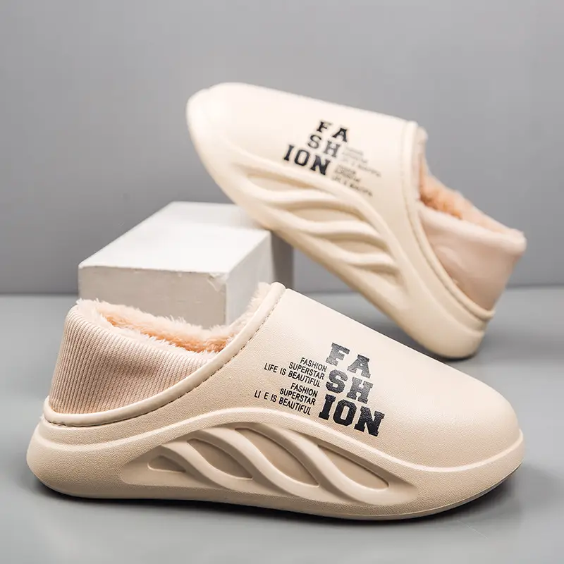 Men's Waterproof Cotton Slippers Winter Warm Non-Slip - Image 3