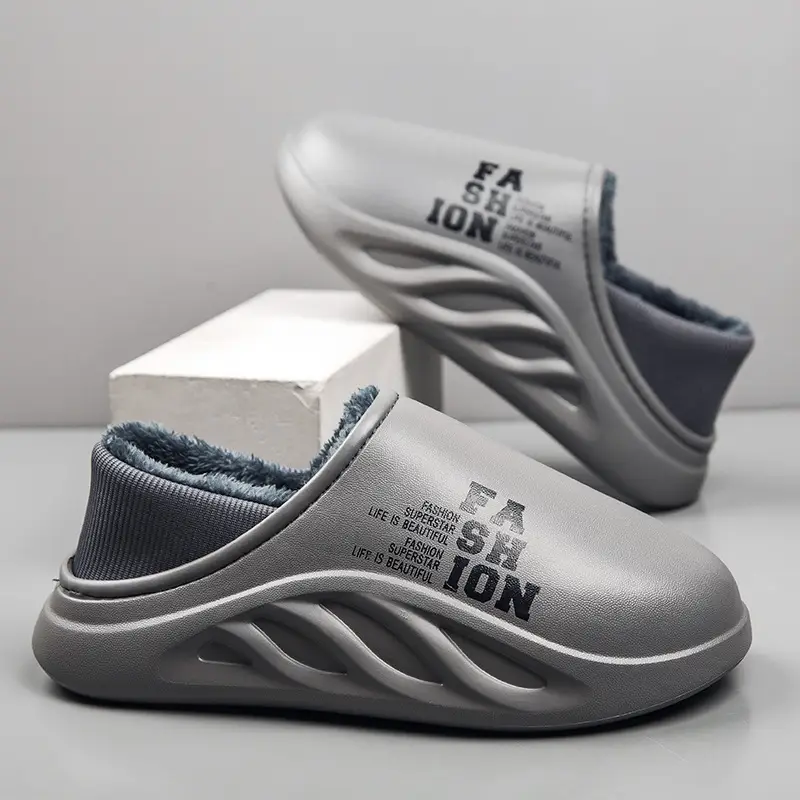 Men's Waterproof Cotton Slippers Winter Warm Non-Slip - Image 2