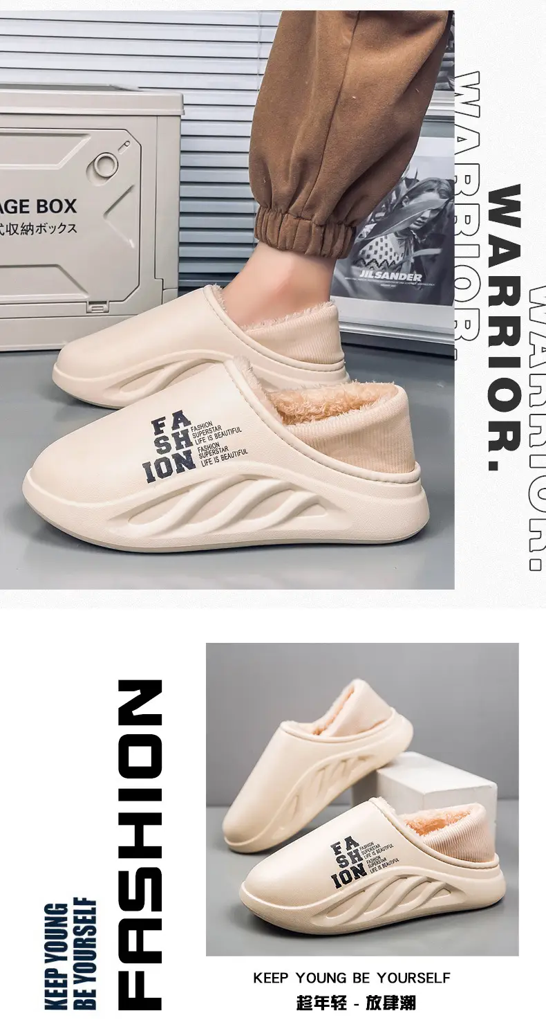 Men's Waterproof Cotton Slippers Winter Warm Non-Slip — feature 10