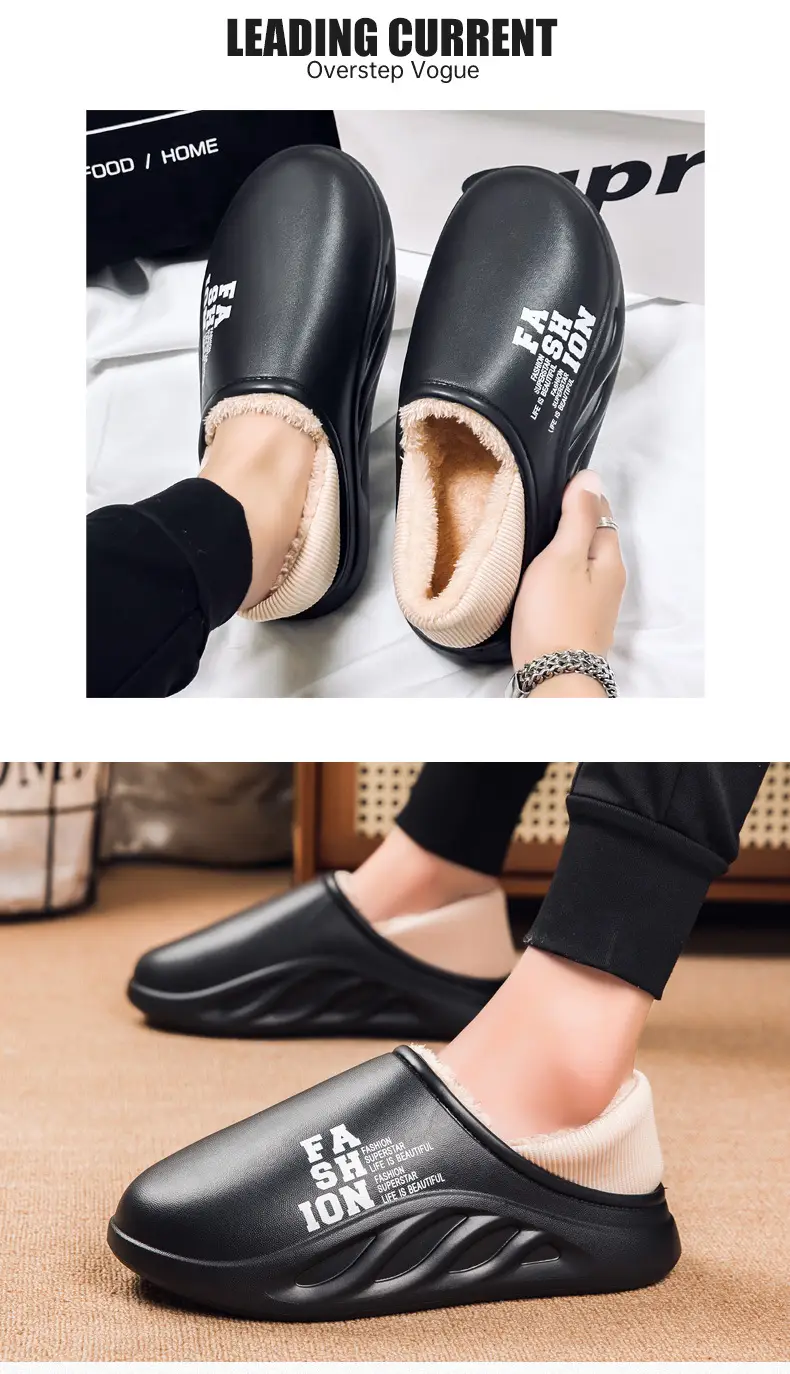Men's Waterproof Cotton Slippers Winter Warm Non-Slip — feature 9