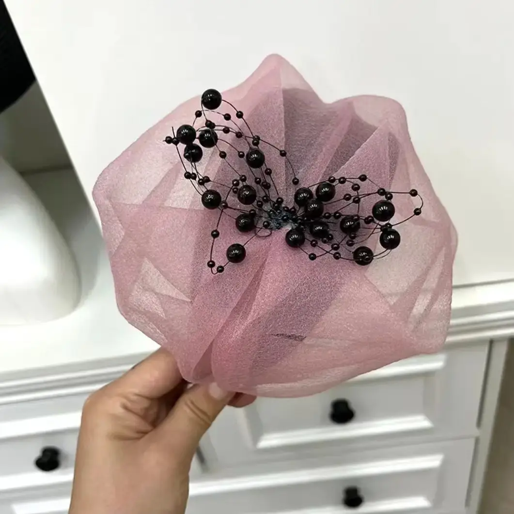 Organza Half Hat Pink