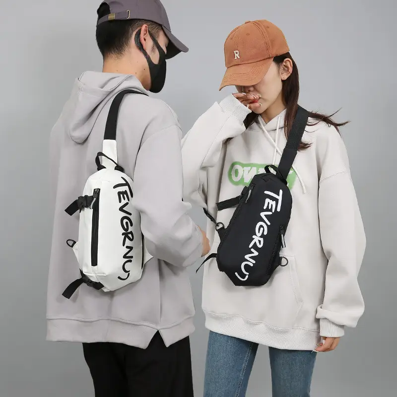 Men's Multi-Functional Shoulder Messenger Bag Grey White - Image 6