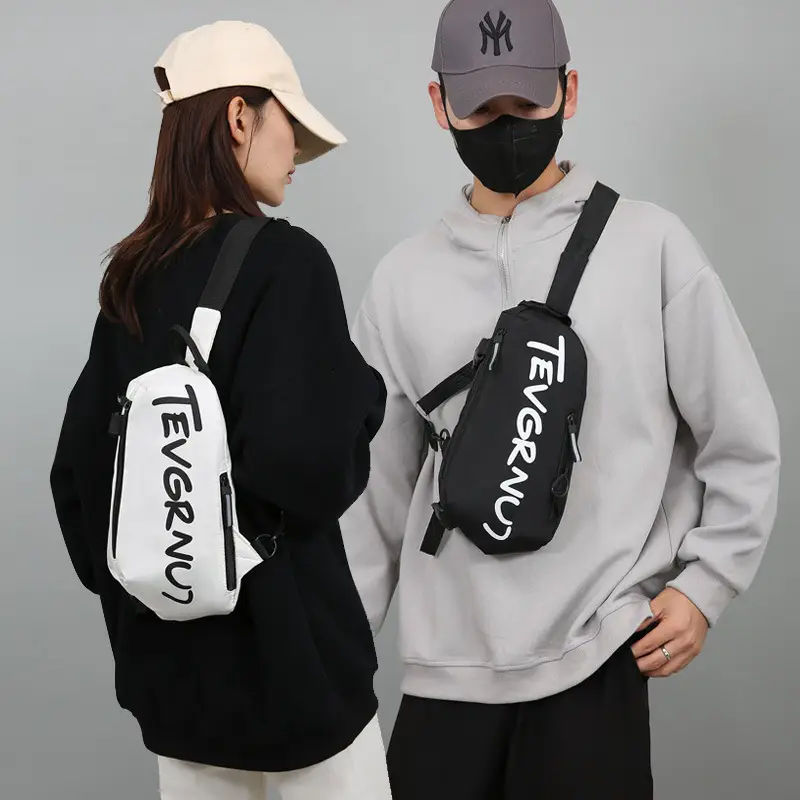 Men's Multi-Functional Shoulder Messenger Bag Grey White - Image 7