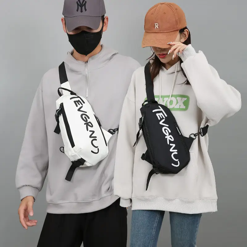 Men's Multi-Functional Shoulder Messenger Bag Grey White - Image 8