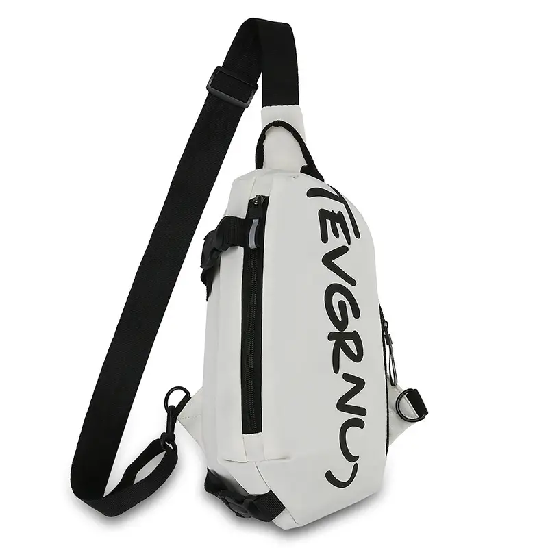 Men's Multi-Functional Shoulder Messenger Bag Grey White - Image 9