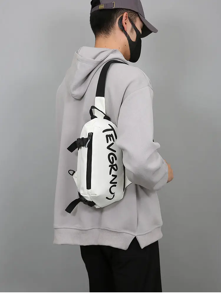 Men's Multi-Functional Shoulder Messenger Bag Grey White — feature 23