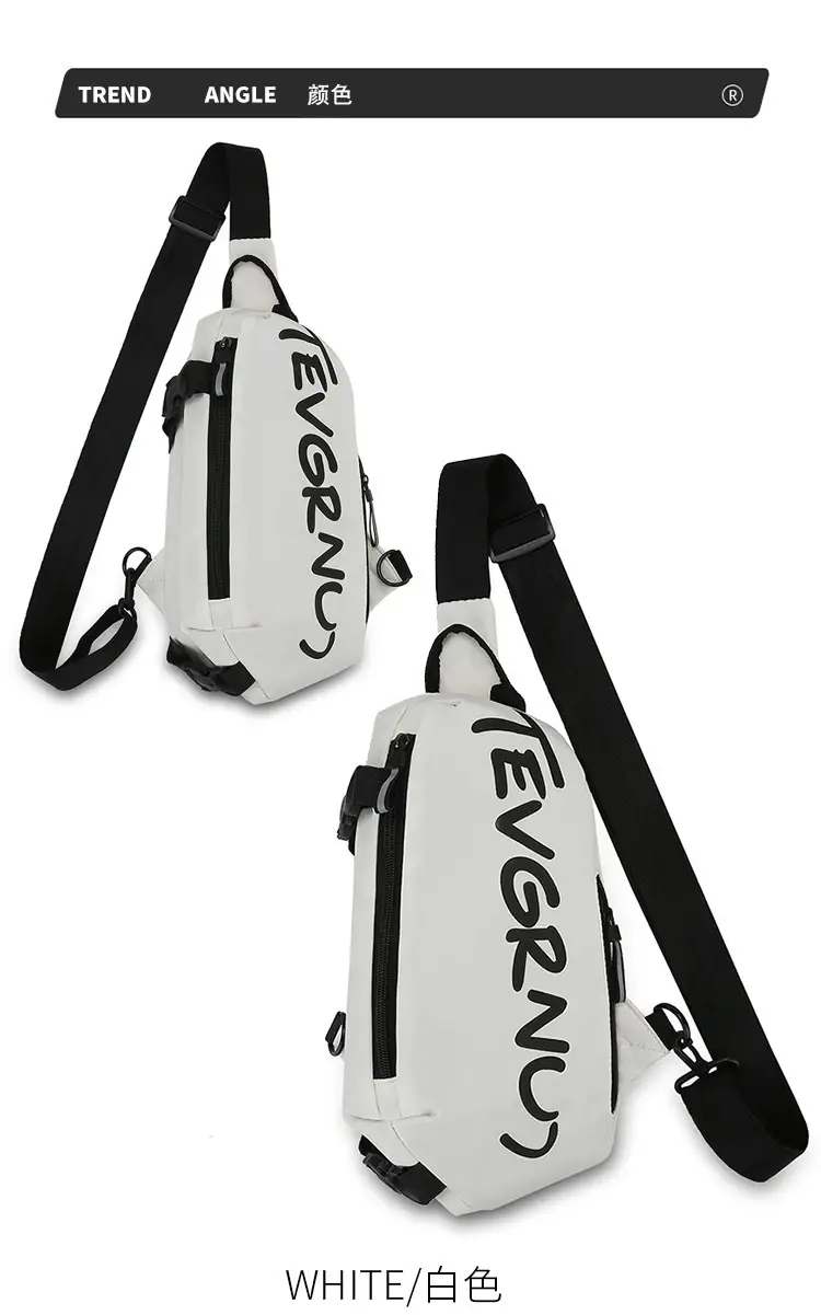 Men's Multi-Functional Shoulder Messenger Bag Grey White — feature 31