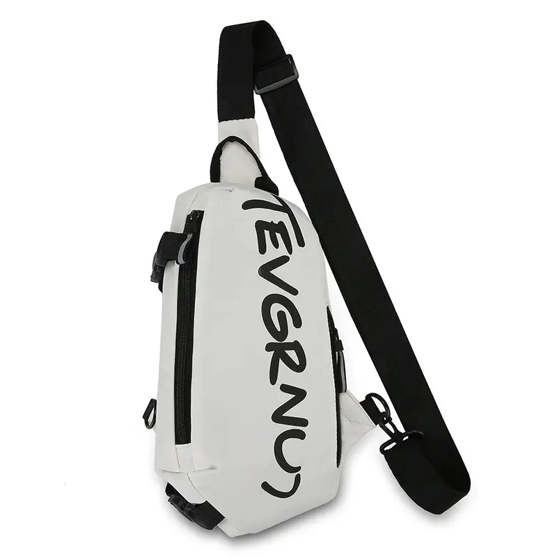 Men's Multi-Functional Shoulder Messenger Bag Grey White - Image 2