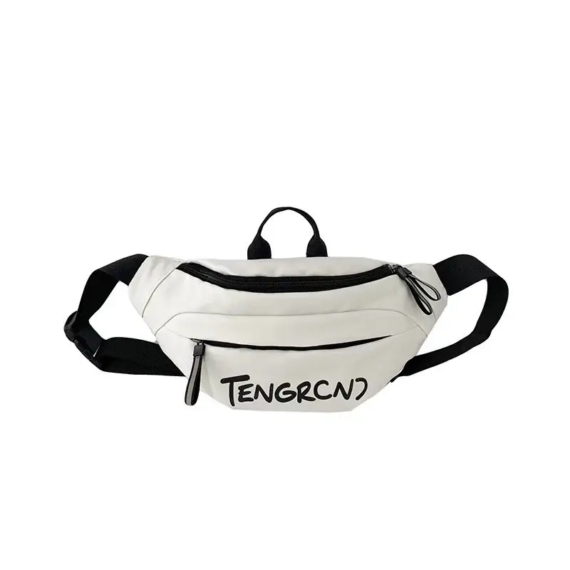 Men's Multi-Functional Shoulder Messenger Bag Grey White - Image 3