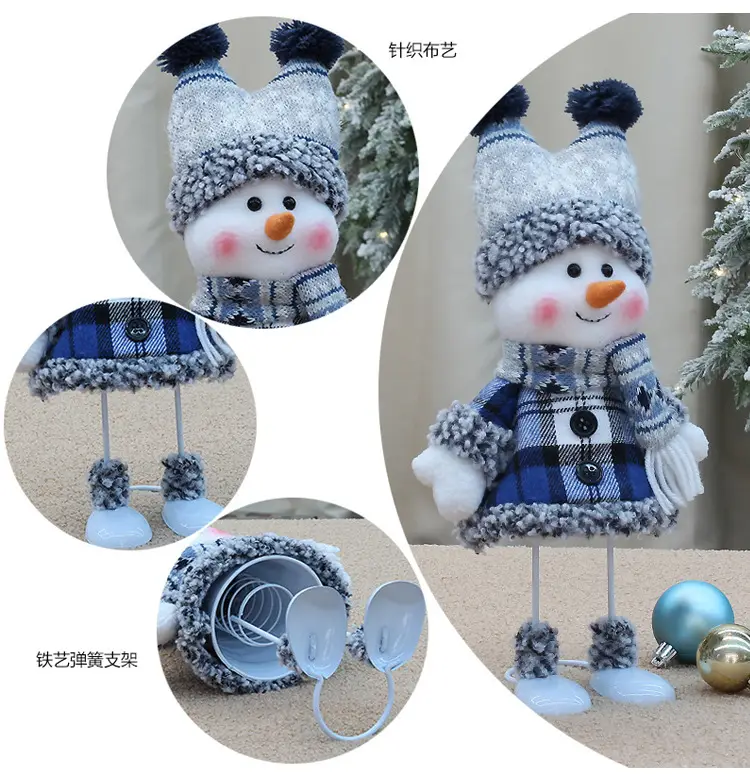 Blue Snowman Fabric Doll 33cm Window Decor — feature 10