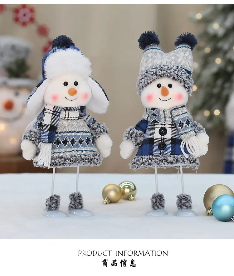 Blue Snowman Fabric Doll 33cm Window Decor — feature 6