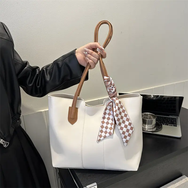 Brown Leather Tote Bag for Women Large Capacity - Image 8