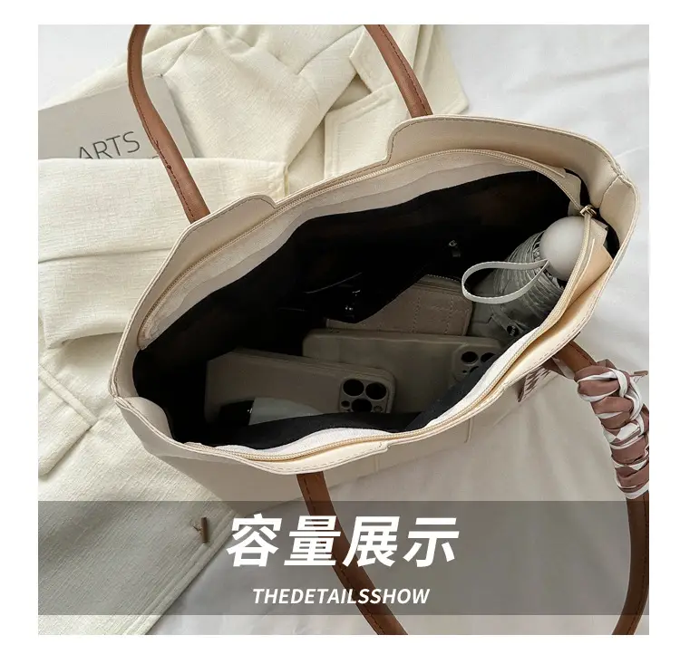 Brown Leather Tote Bag for Women Large Capacity — feature 8