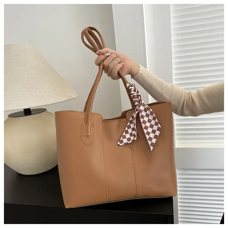 Brown Leather Tote Bag for Women Large Capacity — feature 9