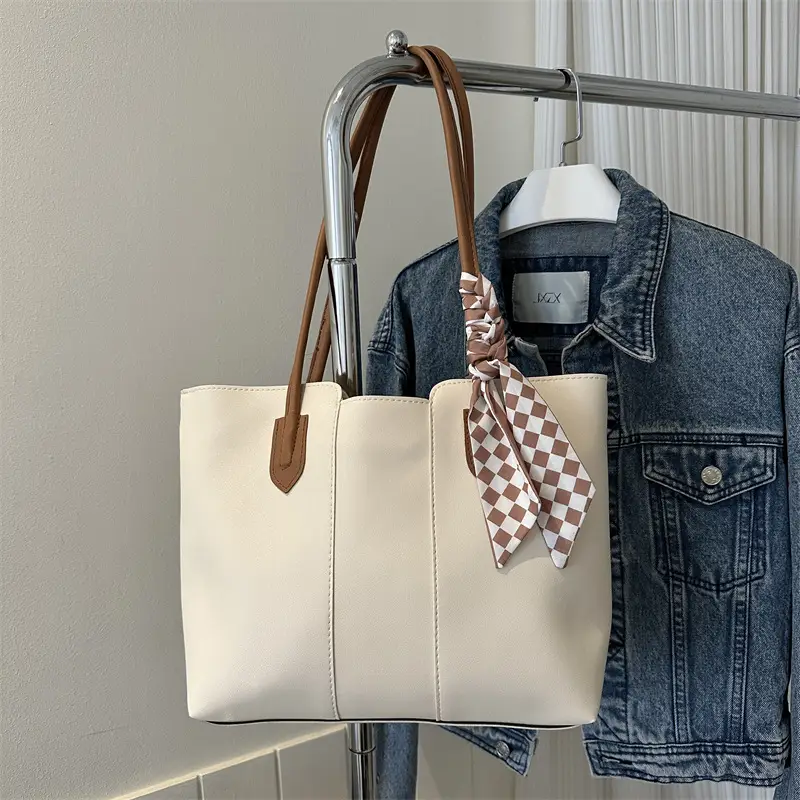 Brown Leather Tote Bag for Women Large Capacity - Image 2