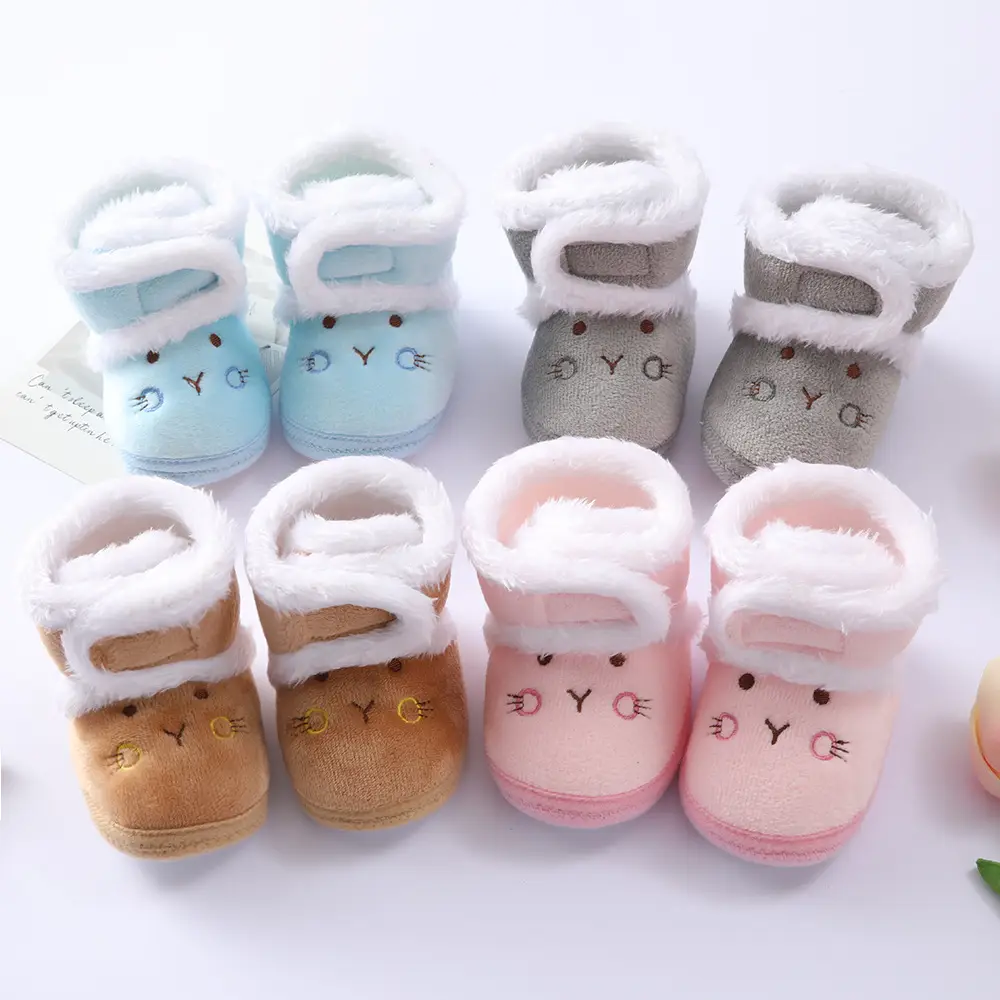 Baby Soft Fluffy Slippers for 0-1 Years Old