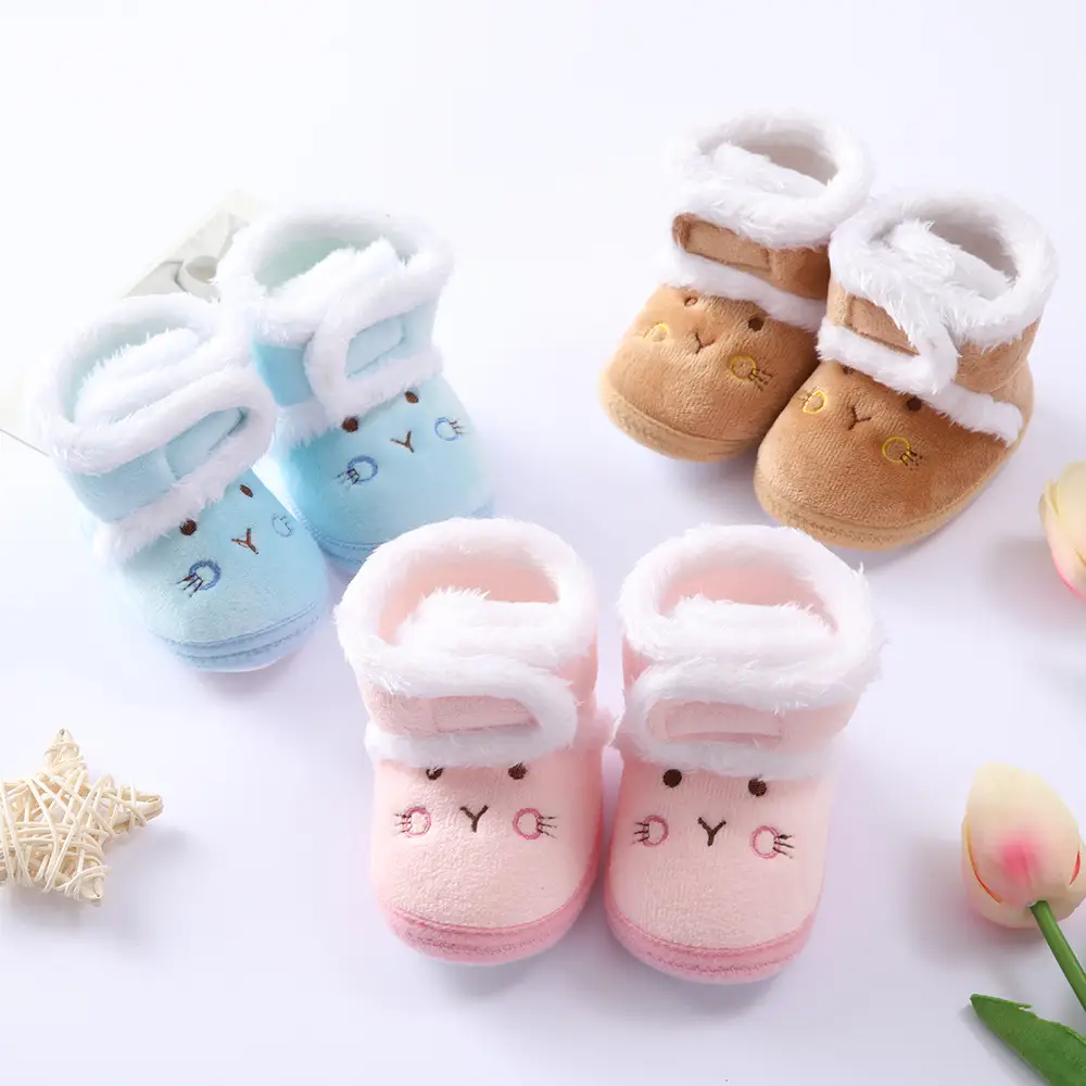 Baby Soft Fluffy Slippers for 0-1 Years Old