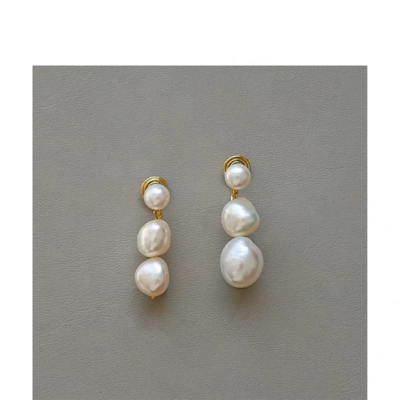 Natural Pearl Baroque Earrings 14K Gold Elegant Light Luxury Niche Design - Image 4