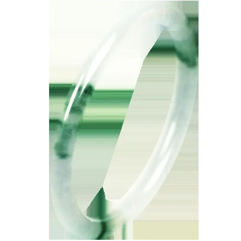 Women's Ice Floating Flower Jade Bracelet Thin Round Strip - Image 6