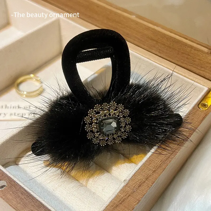 Black Rhinestone Hairpin Clip for Women - Image 8