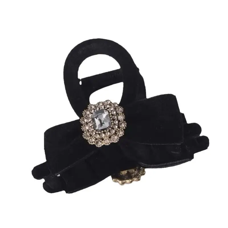 Black Rhinestone Hairpin Clip for Women - Image 9