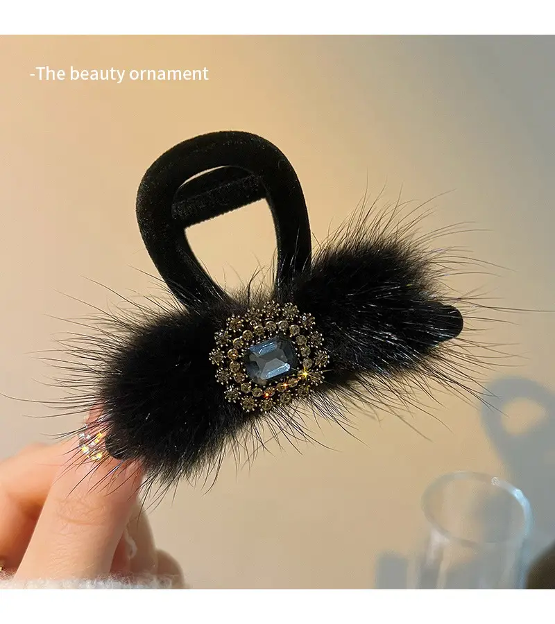 Black Rhinestone Hairpin Clip for Women — feature 3