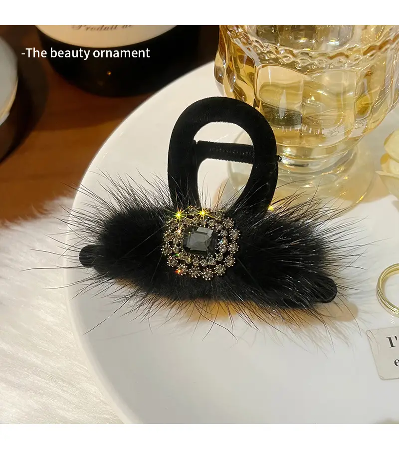 Black Rhinestone Hairpin Clip for Women — feature 6