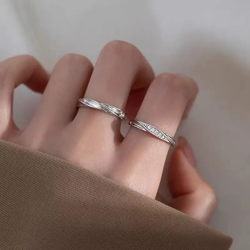 925 Silver Plated Mobius Couple Ring for Men Women - Image 5