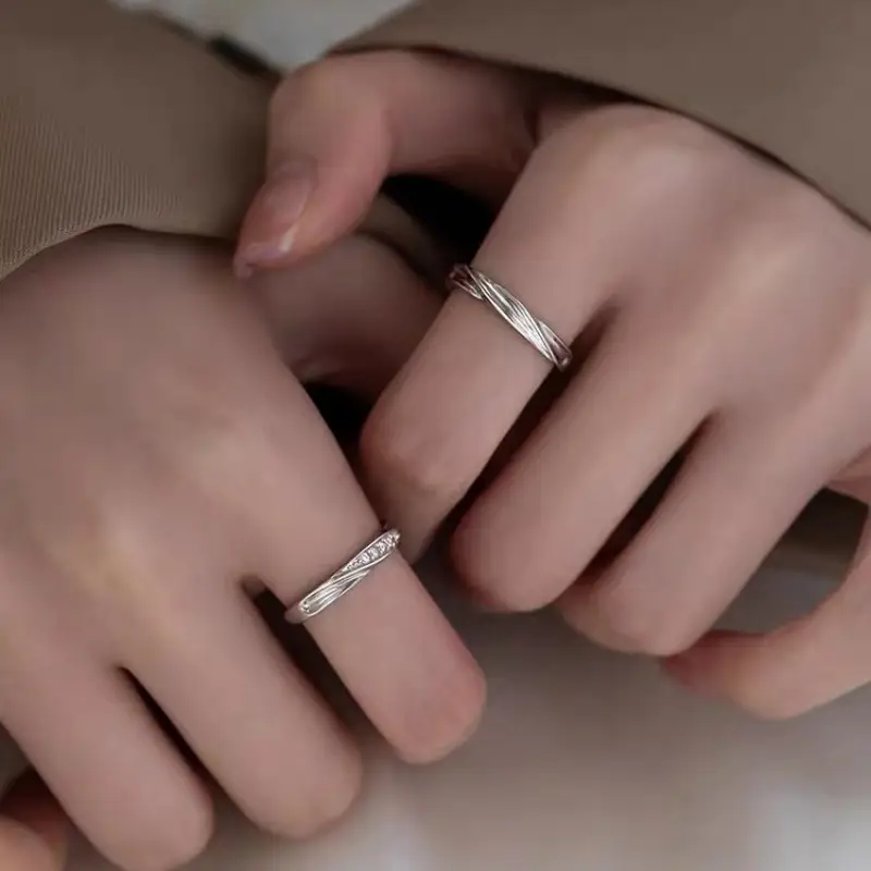 925 Silver Plated Mobius Couple Ring for Men Women - Image 7
