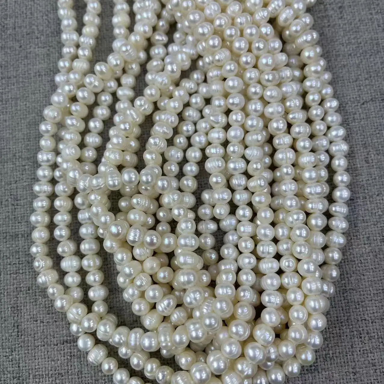 5-6mm Natural Freshwater Pearl Necklace Thread - Image 4