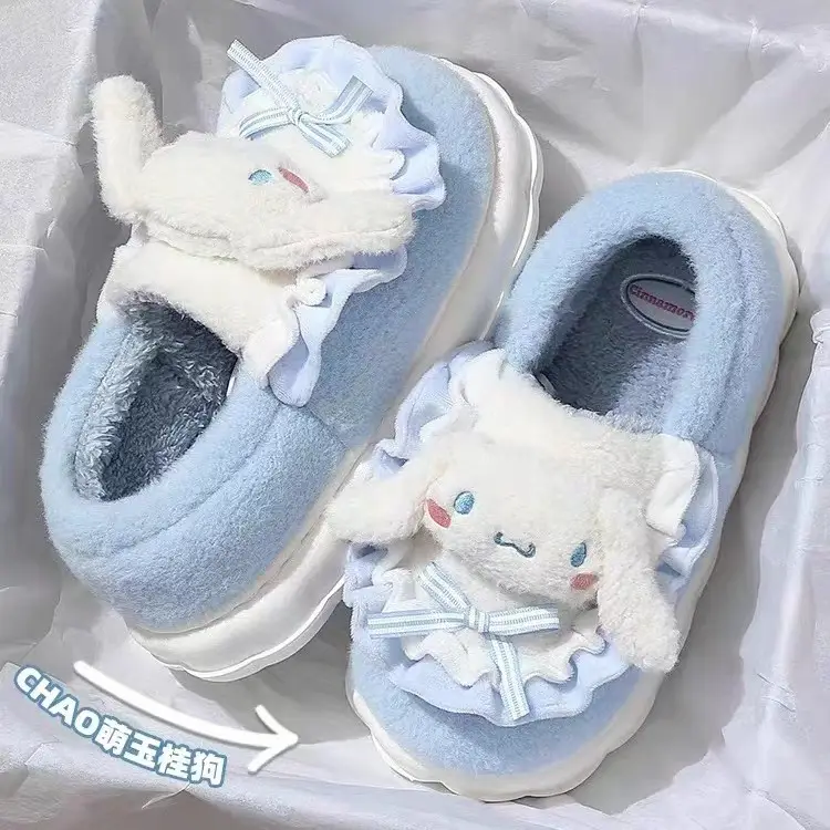 2025 Cinnamonroll Cotton Slippers for Women, Winter Indoor Non-Slip Thick-Soled Warm Plush Slippers for Ladies - Image 4