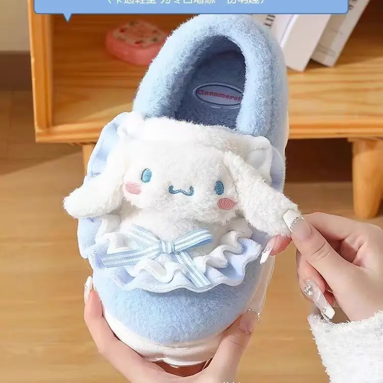 2025 Cinnamonroll Cotton Slippers for Women, Winter Indoor Non-Slip Thick-Soled Warm Plush Slippers for Ladies - Image 6