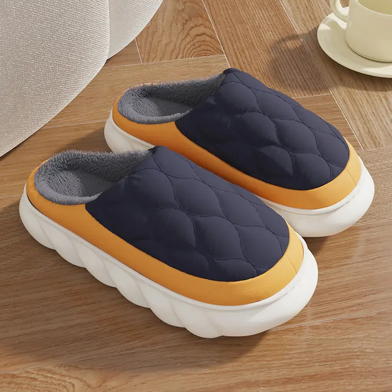 Down Cloth Cotton Slippers for Women, Autumn and Winter Cotton Slippers, Thickened Warm Confinement Shoes, Indoor Cotton Shoes, Men's Home Use Wholesale - Image 5