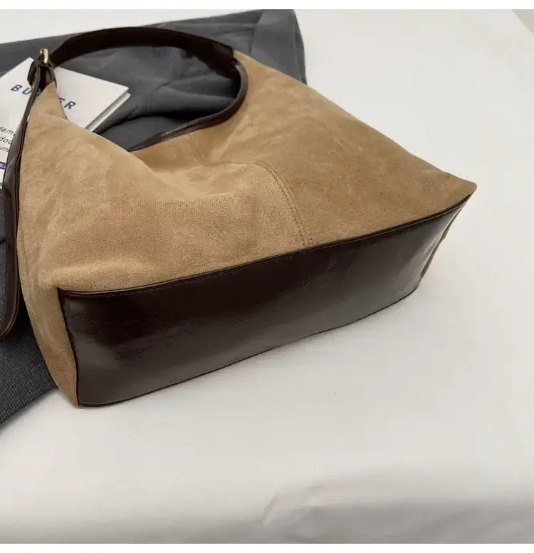 Women Velvet Contrast Shoulder Bag Large Capacity Autumn 2023 — feature 39