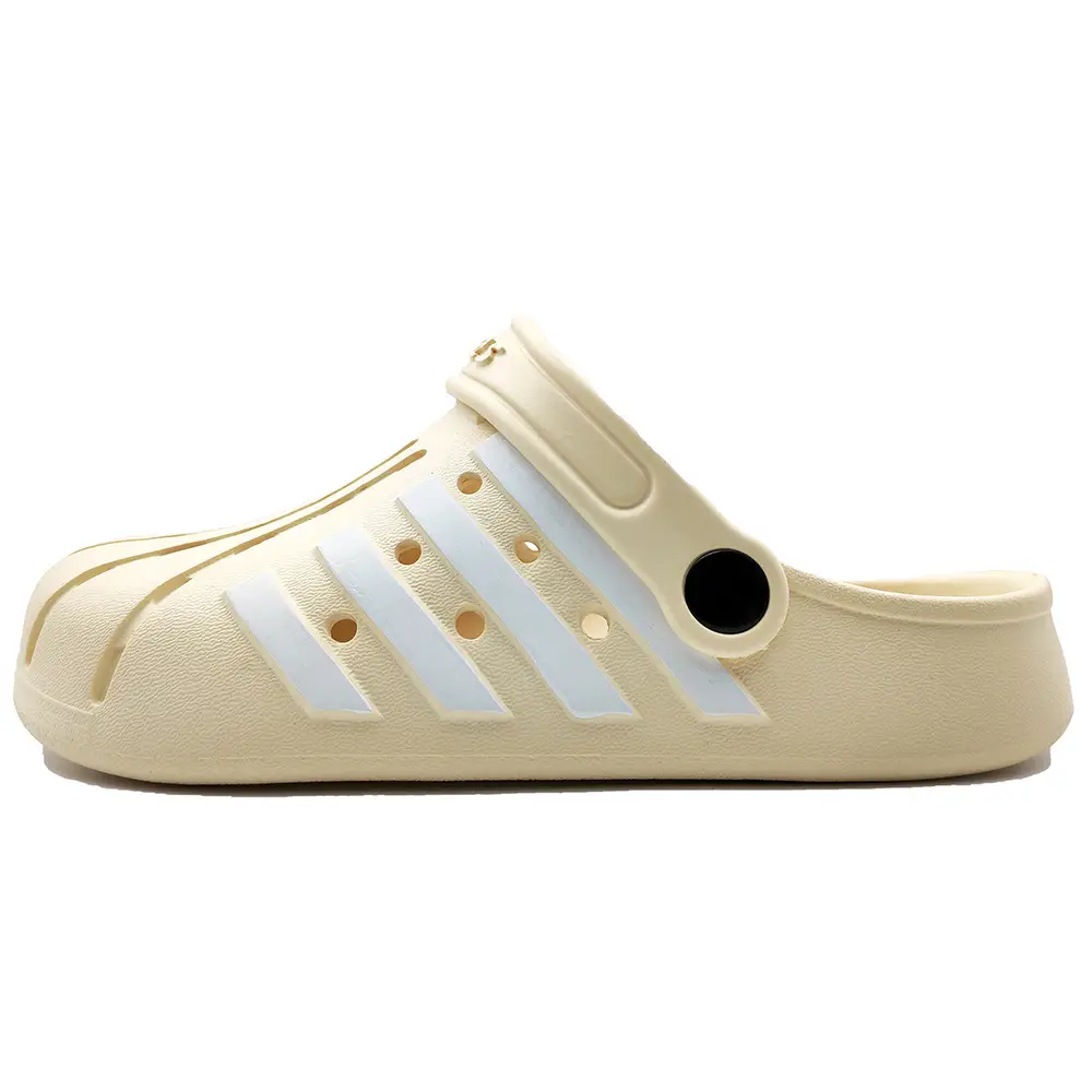 Women's Korean Hole Shoes Flat Beige Outdoor Slippers