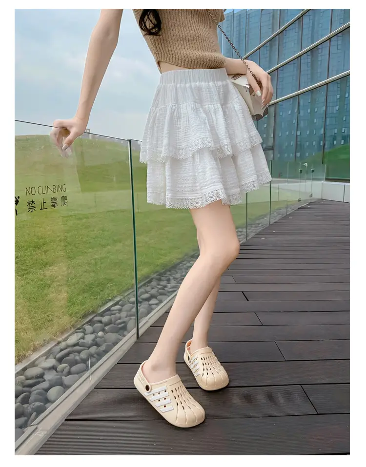 Women's Korean Hole Shoes Flat Beige Outdoor Slippers — feature 16