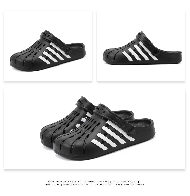 Women's Korean Hole Shoes Flat Beige Outdoor Slippers — feature 37