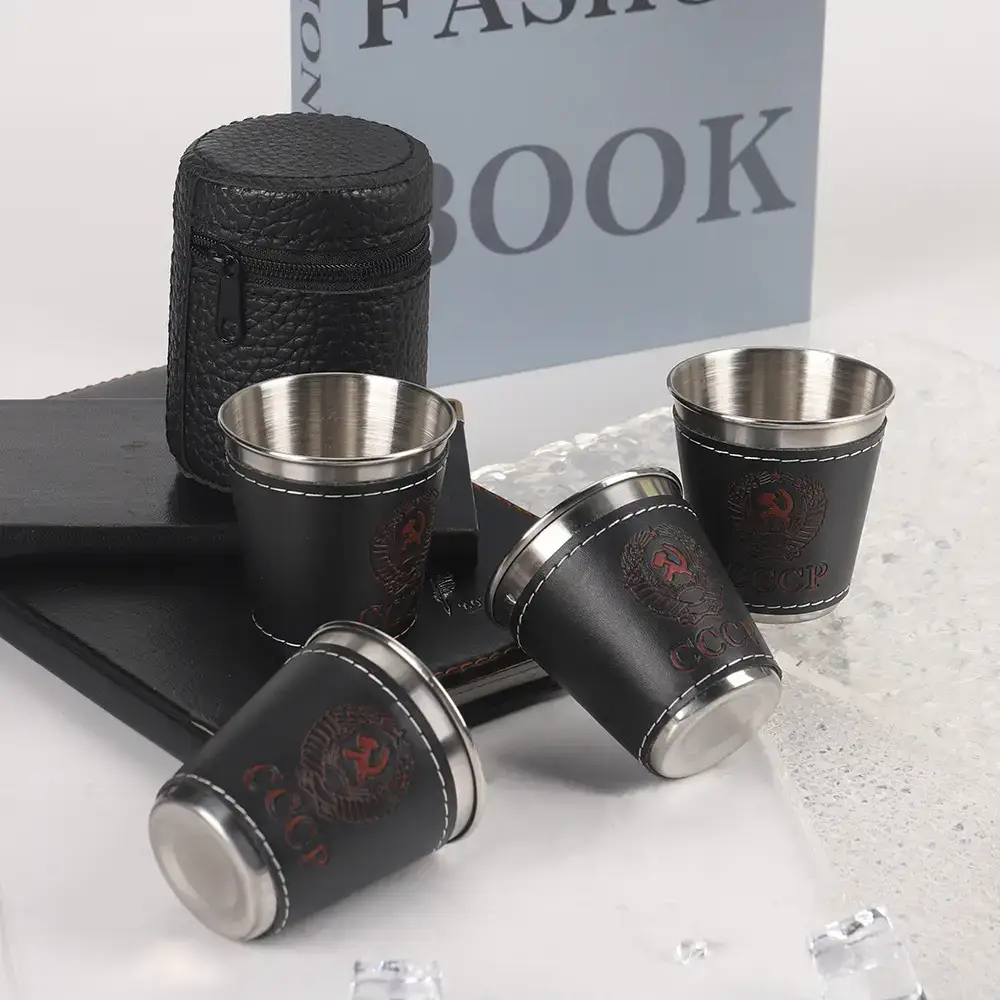 Stainless Steel Small Wine Glass with Leather Cover - Image 5