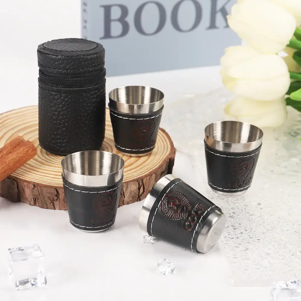Stainless Steel Small Wine Glass with Leather Cover - Image 6