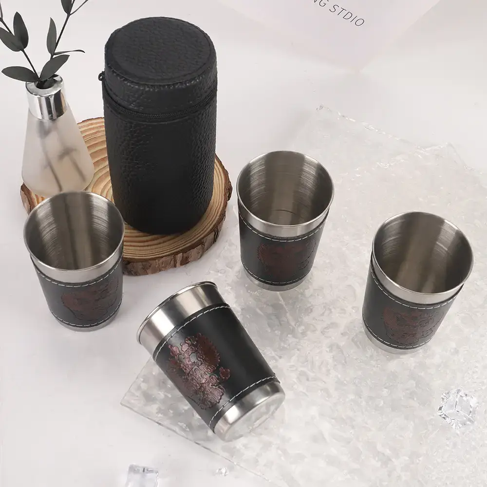 Stainless Steel Small Wine Glass with Leather Cover - Image 7