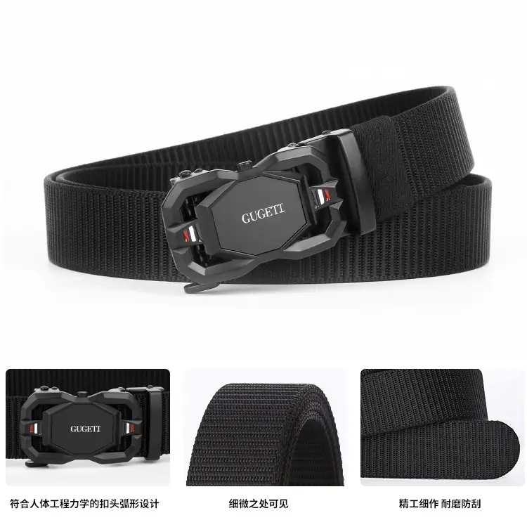 Men's Coffee Color Automatic Buckle Belt — feature 11
