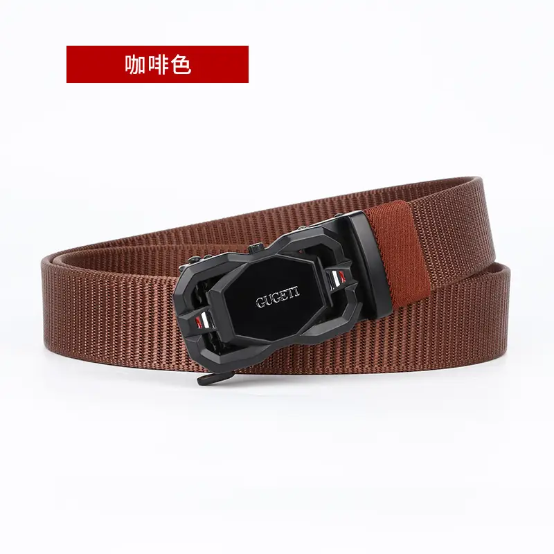 Men's Coffee Color Automatic Buckle Belt - Image 4