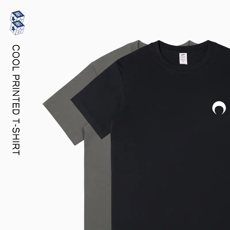 Men Cotton Printed T-Shirt Black Short Sleeve - Image 5