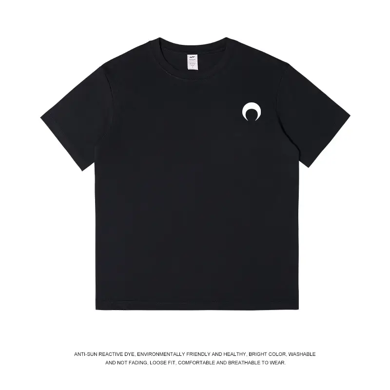 Men Cotton Printed T-Shirt Black Short Sleeve - Image 9