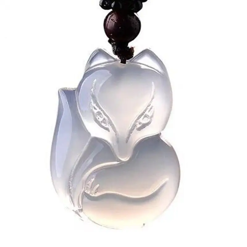 Moonlight White Agate Pendant with Guanyin Buddha Design - Image 8