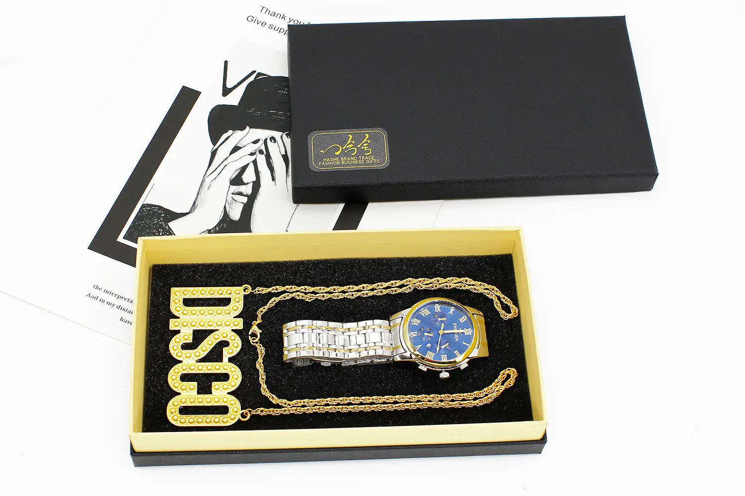 Men's High-End Disco Watch Set with Crystal Band — feature 9