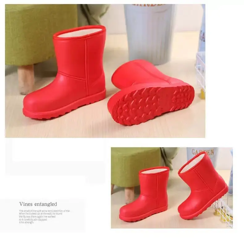 Women Fleece Lined Winter Boots Waterproof Rain Boots — feature 14