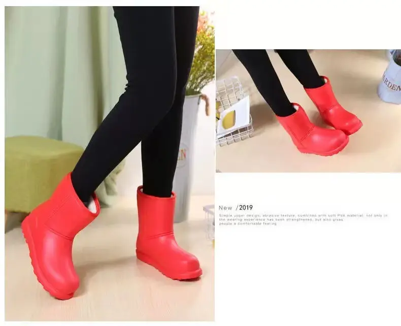 Women Fleece Lined Winter Boots Waterproof Rain Boots — feature 16