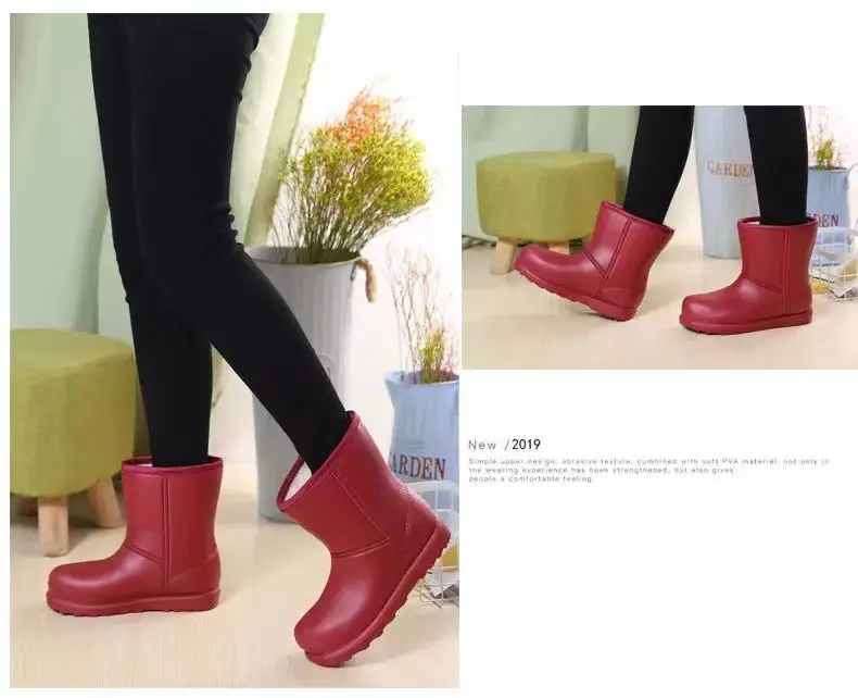 Women Fleece Lined Winter Boots Waterproof Rain Boots — feature 17