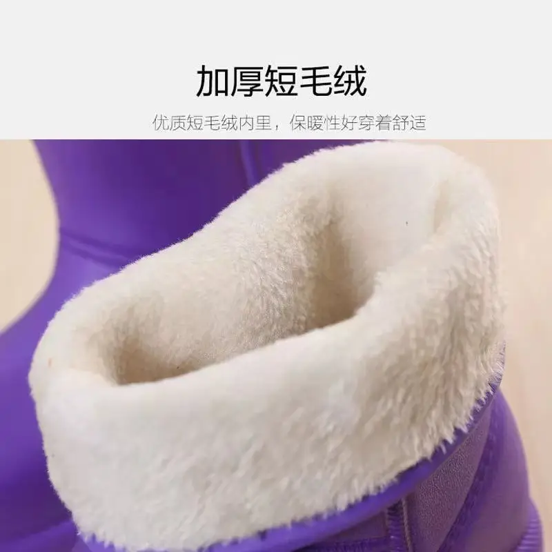 Women Fleece Lined Winter Boots Waterproof Rain Boots — feature 18